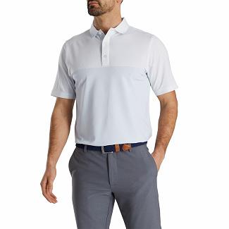 Men's Footjoy Lisle Golf Shirts White NZ-365029